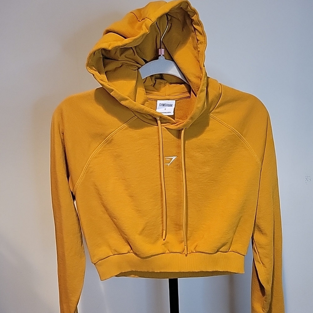 Gymshark Yellow Cropped Hoodie Relaxed Fit